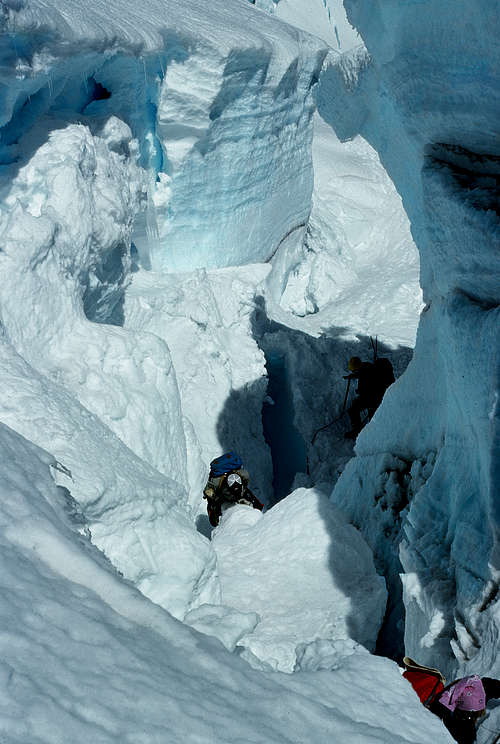 What it was like before it blew - threading seracs on Forsyth Glacier