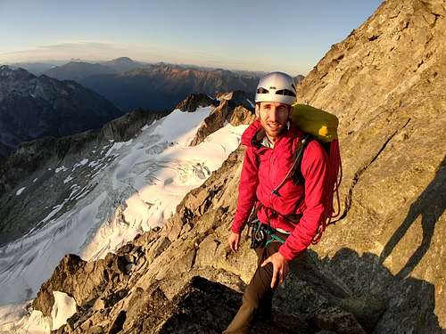 Kyle in front of NW Arete