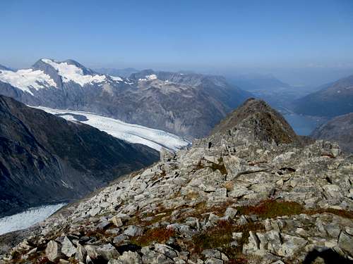 Porage Lake beneath glacier in distance