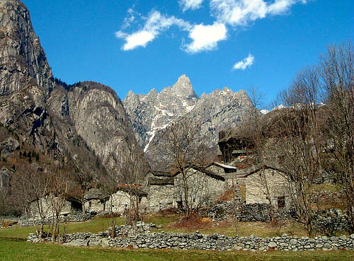 A hamlet with ancient stone houses in Val di Mello