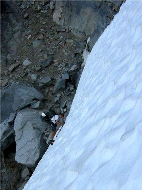 Steep traverse to get on the...