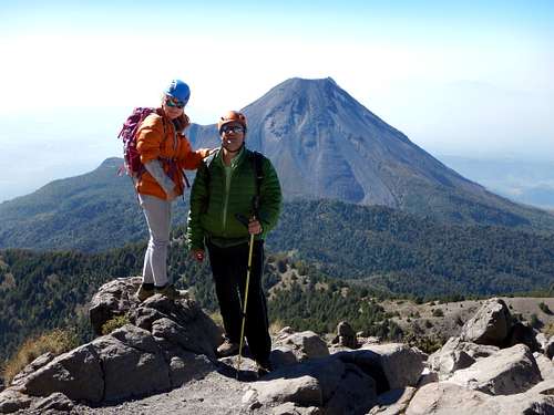 Shaylee and I with Volcan de Colima in the background