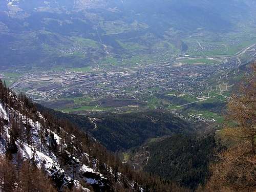 The town of Aosta view going...