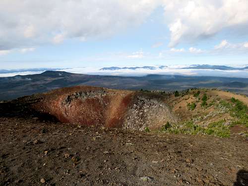 Looking southwest from the summit of Belknap Crater