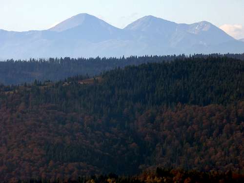 Western Tatry rising above Gorce Range