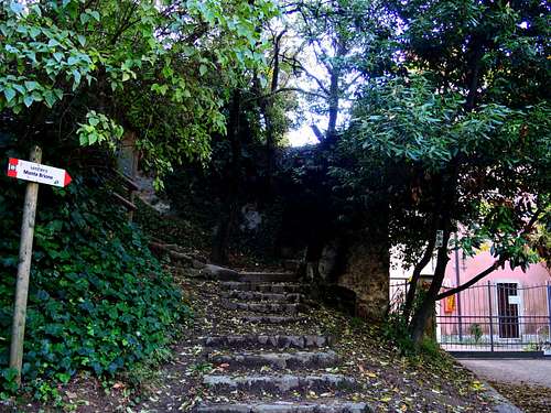 Staircase at the start of the path to Monte Brione