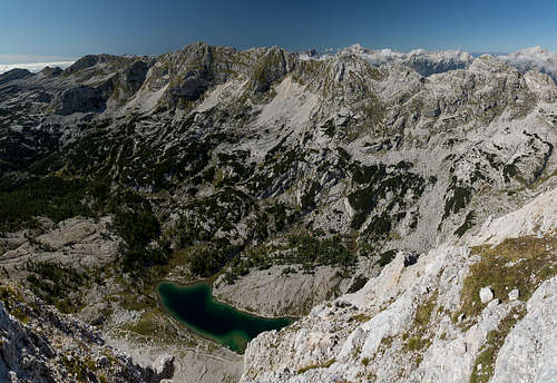 Looking down into the Valley of the Triglav Lakes