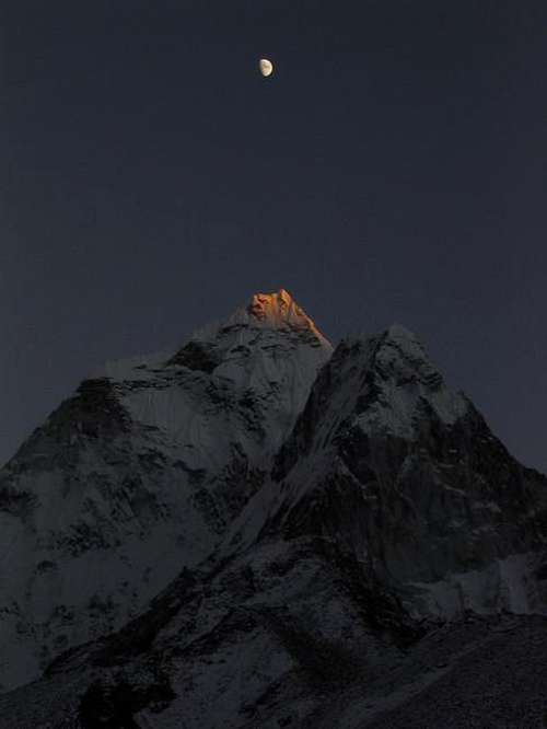 Last light on the peak at...
