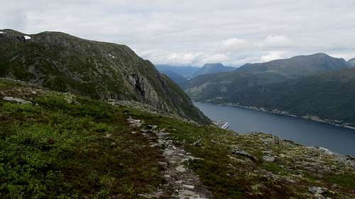 View of Isfjorden from the slopes of Mjolvafjellet