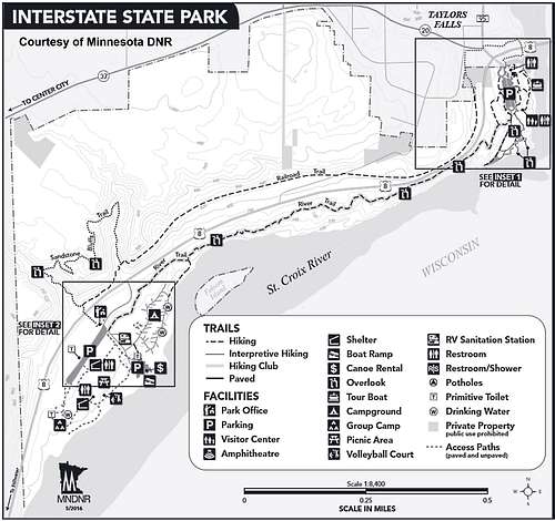 Minnesota Interstate Park Map, Courtesy Minnesota DNR