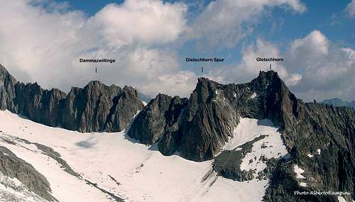 Gletschhorn - Schöllenen ridge annotated view from Gröss BielenhornUri Alps annotated