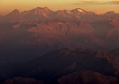 Andes mountain range between Santiago (Chile) and Mendoza (Argentina)