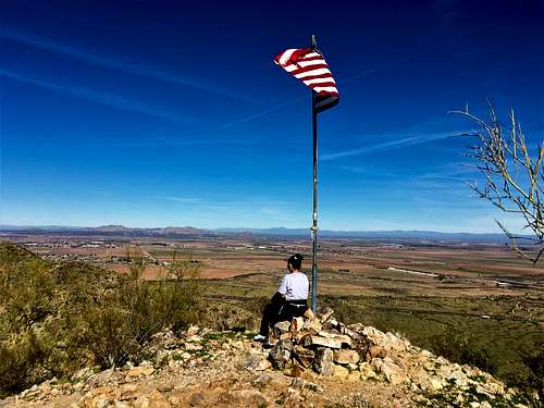 American flag at the summit