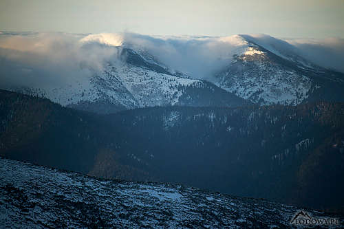 Mount Kanch in morning mist