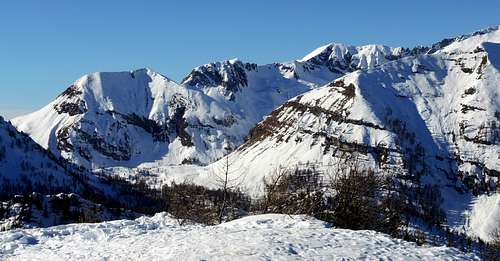 Summits of Southern Adamello group seen from Cima Pissola