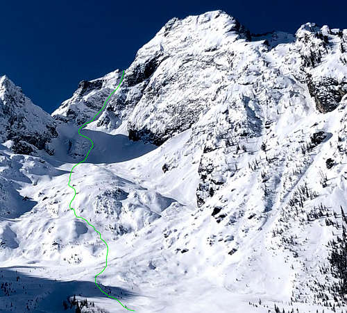 Ski Descent Line - The Skillet - Mount Moran