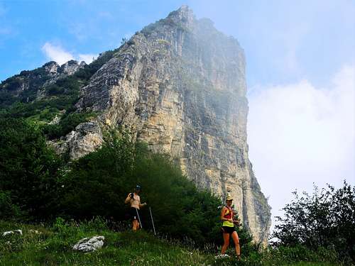 The impressive East wall of Sisilla, Little Dolomites