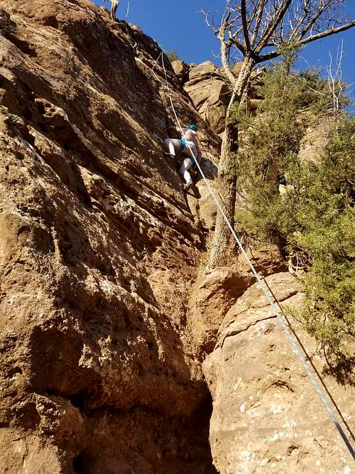 Shaylee climbing at Ourika Gorge (Morocco)