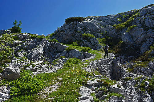 Monte Robon from Sella Nevea (W route)