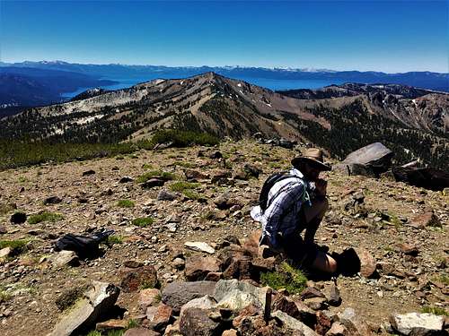 View towards Relay Peak and Lake Tahoe from the summit 7-5-2020