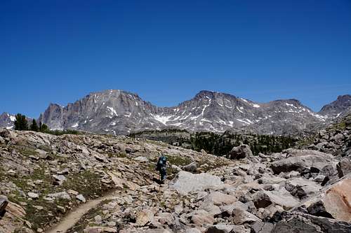 During 15-mile hike into Titcomb Basin of the Wind River Range