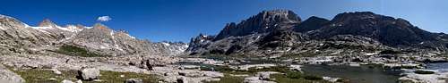 Pano image of the Titcomb Basin in the Wind River Range, July 2020