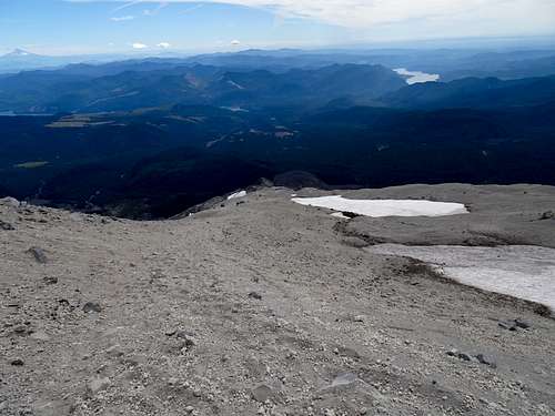 St Helens:  Looking Down to Boulder Field from South Rim