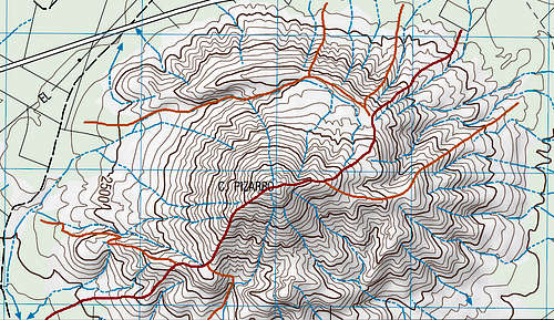 Cerro Pizarro topographic map + trails