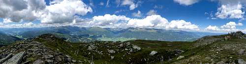 Panoramic view with the chain of Niedere Tauern