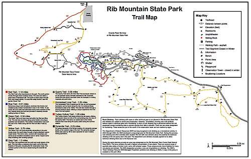 Rib Mountain Trails Map & Guide, courtesy Wisconsin DNR