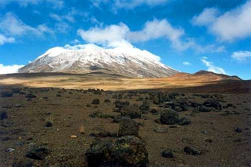 Kilimanjaro saddle and Kibo...