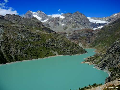 Alpe Gera lake and Bernina Group