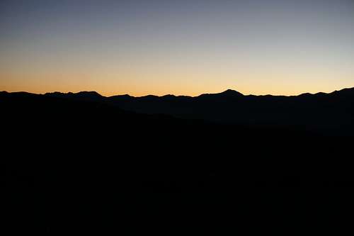 A Nevadan dusk as seen from Toquima Range Road near the north side of Mt. Jefferson, Nevada; late Nov. 2020