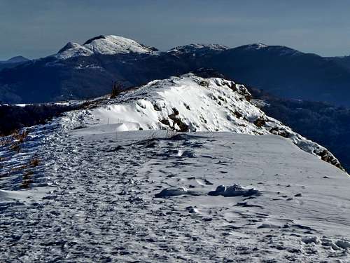 Eastward view from the snowy flat summit of Alpesisa