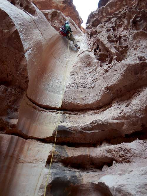 Rappel in Badger Canyon