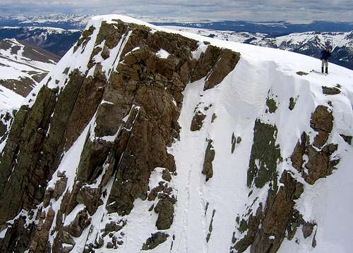 A cliff near the summit of Point 13,632