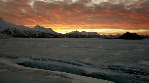 Early October on a glacier- ice, crevasses and short day