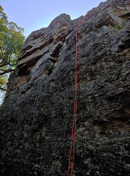 5.7-5.9 Routes on North Face of Cave Tower