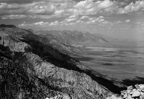 Owens Valley and Sierra Crest--From Mt. Williamson On Left, 14,381 Ft.
