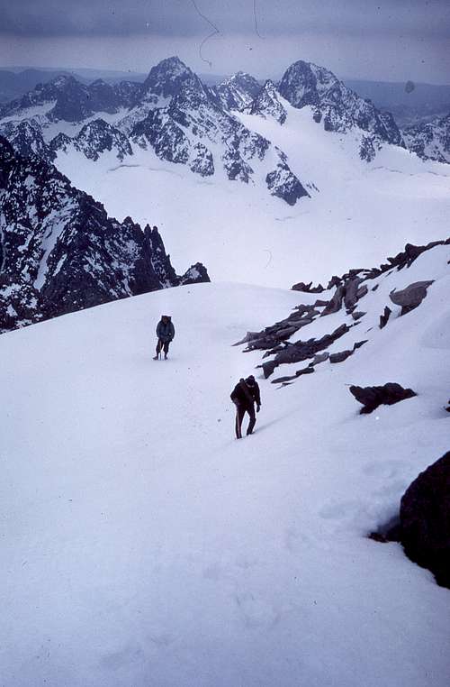Gannett Peak summit ridge or Gooseneck Pinnacle Sept 1968