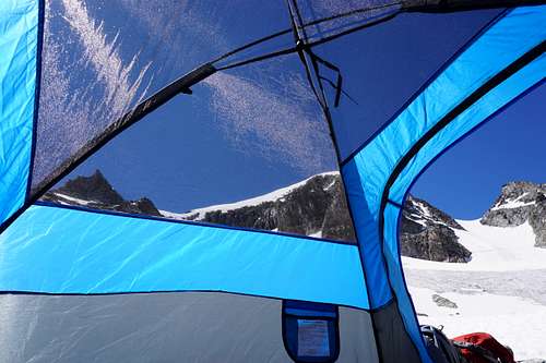 Nauseated in tent while looking up toward Gannett Peak's summit ridge
