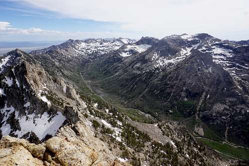 Looking south into Lamoille Canyon from Verdi Peak