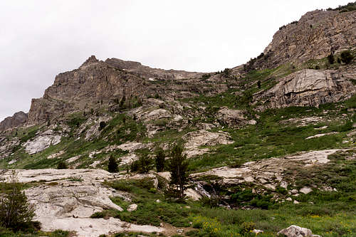 A view of Mt Gilbert from trail in Lamoille Canyon Right Fork