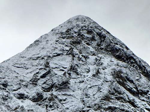 Summit of Becca di Luseney after a summer snowfall