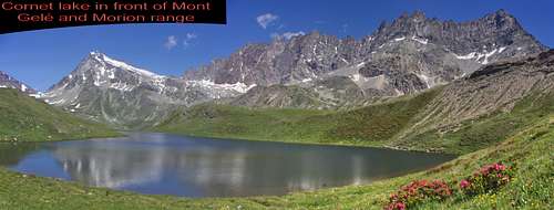 Cornet lake in front of Mont Gelé and Morion range