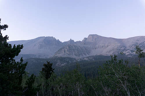 Wheeler Peak and Jeff Davis Peak before sunrise