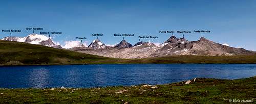 Gran Paradiso group from Lago Rosset (Nivolet)