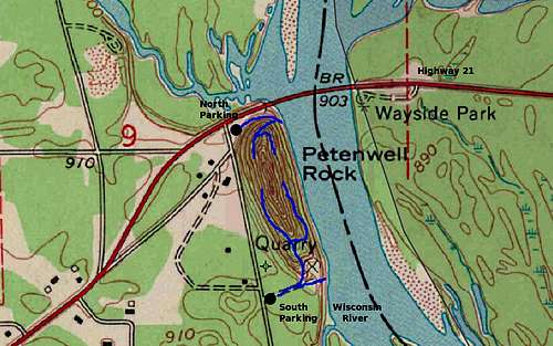 Petenwell Rock Map