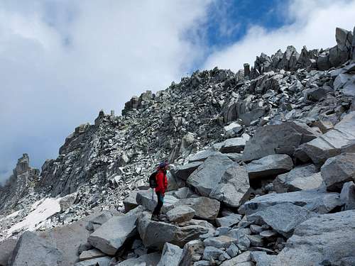 Re di Castello, last slope of boulders before the summit