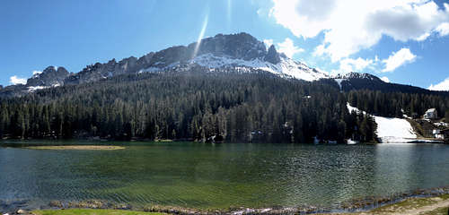 Eastward view from the shore of Misurina lake